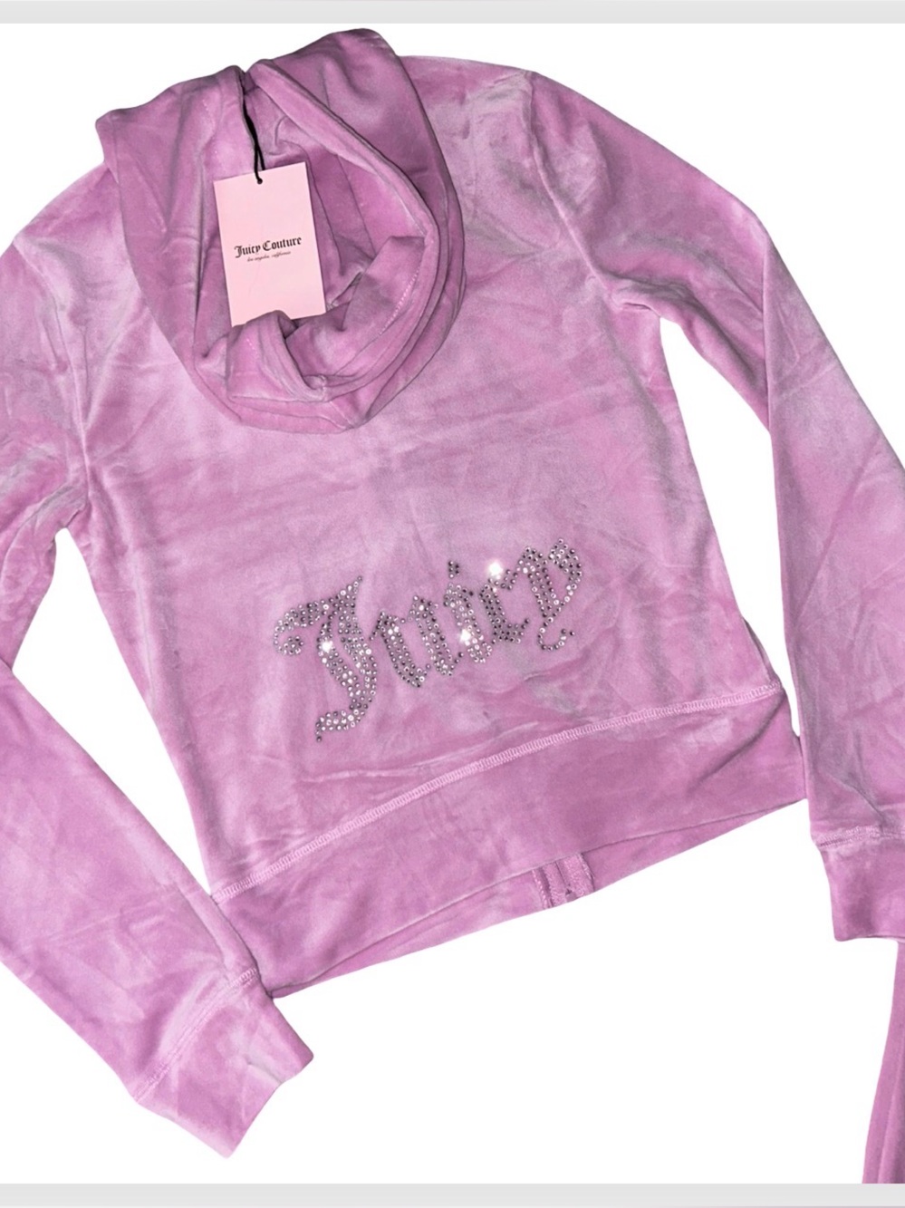 JUICY COUTURE FLORAL BLOOM OG BLING RHINESTONE VELOUR TRACKSUIT SWEATSUIT NWT - Picture 6 of 16